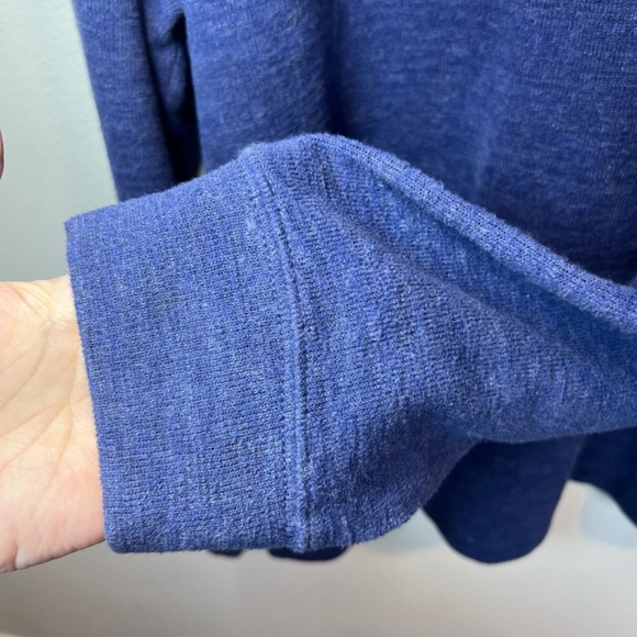 Polo Ralph Lauren Men's Quarter Zip Pullover Sweater Blue Heather Red Pony Sz XL - Picture 7 of 13